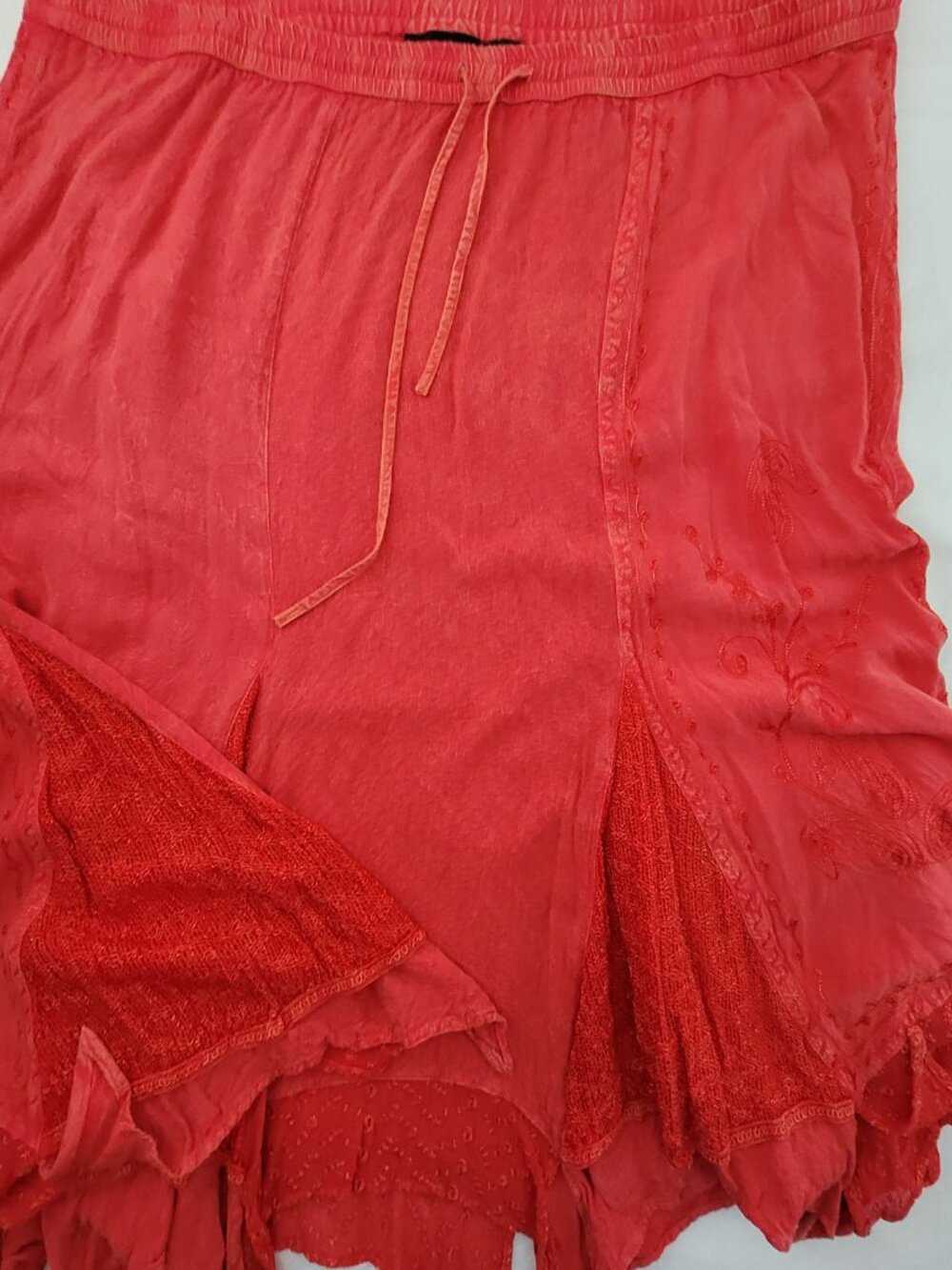 Catherines Outfit 3X Red Beaded Embroidered Maxi Skirt & Blouse Top Shirt Set - Picture 16 of 16